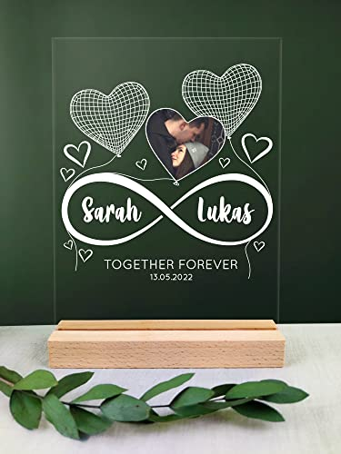 Personalisiertes Foto Unendlichkeit Acryltafel - Personalisierte Geschenke, Foto Geschenke, BFF Geschenke, Geschenke für Frauen und Männer, Liebe, Herz, Oster Geschenk für Ihn und Sie