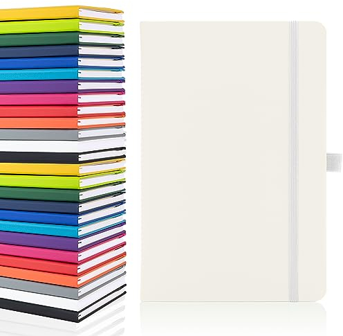 Notes London Blanko-Seiten-Notizbuch, A5, weiß, unliniert, blanko, Stiftschlaufe, Band und Papiertasche, mittelfester Einband, Notizbuch, umweltfreundlich, nachhaltiges Papier (weiß)