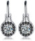 Echte 2,6g 925 Sterling Silber Ohrringe Edlen Schmuck Blume Schwarz Spinell Verlobung Ohrhänger Für Frauen