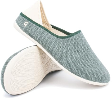 Gottstein Linen Slip-on für Damen & Herren - Stylischer Sommerschuh mit Rutschfester Gummisohle Oceangreen, 37