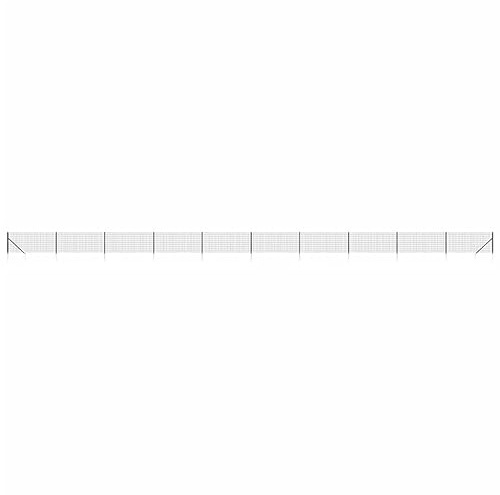 vidaXL Maschendrahtzaun, Gartenzaun Wildzaun mit Bodenhülsen PVC Beschichtung, Drahtzaun Begrenzungszaun für Außenbereich, Drahtgitter Maschendraht, Anthrazit