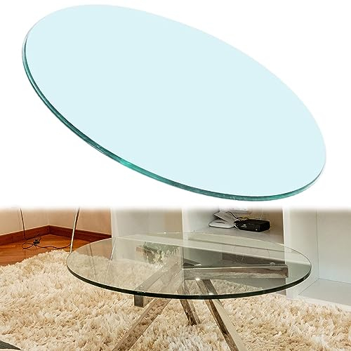 SAGIDAR Mesa De Cristal Al Aire Libre, Vidrio Templado, Panel De Vidrio Redondo, Mesa Redonda Comedor, para Mesa De Comedor De Cristal, 38CM 50CM 65CM 75CM 88CM, Mesa De Bricolaje