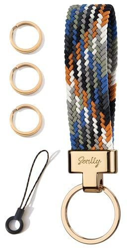 SENLLY Porte-Clés de Voiture Lanière, Universel Cordon pour Clé Fob Élastique