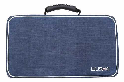 Wusaki Mallette de Cuisinier Bleu Vide pour Chefs Professionnels et étudiants en école hotelière – 21 Places + 1 Poche de Rangement