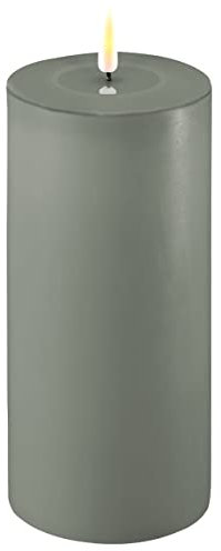 Deluxe Homeart Flammenlose LED-Kerze für den Innenbereich, Salvie Green, mit Real Flame™-Technologie, batteriebetriebene Kerze (10 x 20 cm), RF-0000