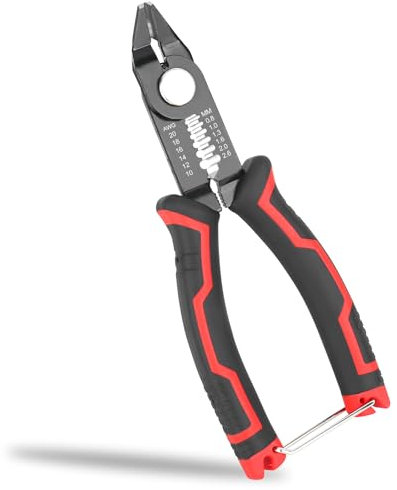 3-in-1 Schneidezange und Abisolierzange Seitenschneider für 20-10 AWG Kabel, Versteckte Feder, Kabelbinderzange, Anti-Rutsch-Griff, Präzisionszange Electronics für Kleinstarbeiten und Platinen.