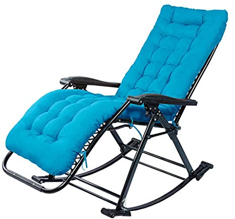 SnamicE Schaukelstuhl für draußen, Gartenstuhl für draußen, Liegestuhl, Liege- und Klappstuhl, Outdoor-Camping-Freizeitstuhl auf Schaukel - Blau