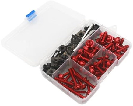HDSNWG Werkzeugkasten Motorrad-Verkleidungsschrauben-Set Für Xvs 650 1100 Für Aerox 50 155 Für Raptor 700 LTZ 400 Xmax300 300(Rosso)