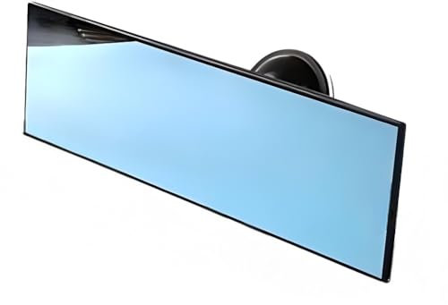 Espejo Retrovisor Interior de Coche, Espejo Retrovisor Antideslumbrante con Ventosa Ajustable, Espejo Panorámico de Coche (Espejo Azul)