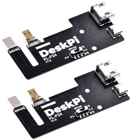 GeeekPi Micro HDMI auf HDMI Adapter Board für Raspberry Pi 5 / Pi 4B, kompatibel mit DeskPi RackMate Zubehör 10 Zoll 1U SBC Rack Fachboden