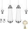 2 Pcs Ceramic Bathroom Light Pull Cord, Ceramic Light Pull Cord with 100cm Light Pull Cord Extension and 2 pcs Cord Connector, Pull Cord Light Witch Bathroom for Toilet Light Ceiling Light Fan