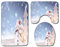 Bad Teppiche Set 3-Teiliges Süßer Beiger Schneemann WC Vorleger Mit Ausschnitt Badematte Saugfähig WC Deckelbezug Badvorleger rutschfest Waschbar Toilettensitzbezug Badgarnitur (45x75cm)