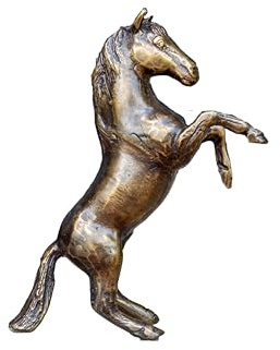 Generisch Bronze-Skulptur Pferd | steigend | 7,5x3x15cm | Tierfigur aus Bronze handgefertigt
