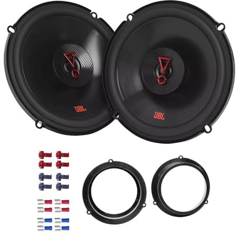 JBL Stage3 627F Lautsprecher mit Einbauset kompatibel mit Audi A4 B8 (8K) ab 2009 Türen hinten 450W 165mm 2 Wege Koax