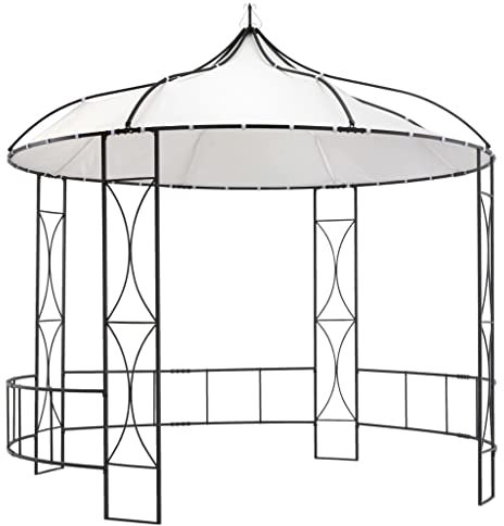 Rasen & Garten Pavillon 300x290 cm weiß rund Haus & Garten