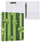 ZRWLUCKY Clover and Stripe Green Round Rings Notebook Binders 1/2 con clip board 1/2 Pack School Binder Hardcover