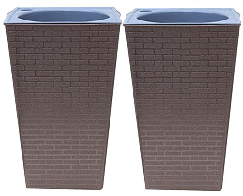 2 fioriere alte autoirriganti per interni ed esterni, vaso decorativo per giardinaggio e decorazione, piante grasse artificiali in vaso (B, taglia unica)