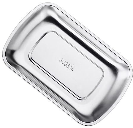 Mobestech Plaque Acier Inoxydable Plateau De Service Pour Aliments Porte-serviettes Et Mouchoirs