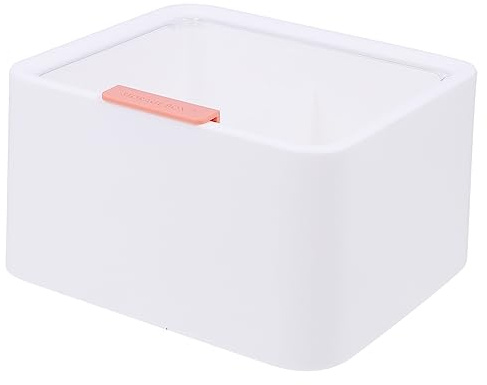 DEARMAMY Kosmetikbox mit Deckel für Tisch Aufbewahrungsbox aus Robustem Material zur Organisation von Lippenstiften Haarspangen und Wattestäbchen Elegantes Design