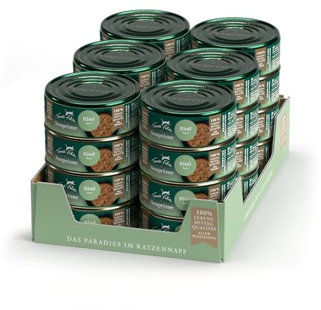 Terra Felis Rind, Souprème Suppe für Katzen, 18x70g | 100% Lebensmittelqualität aller Rohstoffe, hohe Akzeptanz, ohne Getreide, Ergänzungsfuttermittel
