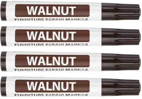 PATIKIL 4 Stück Möbelmarker Reparaturset Holzmarker Für Kratzer Holzböden Löcher Tische Walnuss