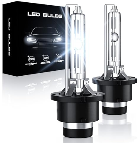 SPOLI D2s xenon bulbs 6500K Daylight White D2R/D2C HID Headlight, 35W High/Low Beam for 12V Car OEM Replacement for 66240 66040 85122, Pack of 2