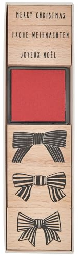 Stempelset oder Stempel Weihnachten · Weihnachtszeit · Christmas · Xmas · mit Stempelkissen schwarz · Motivstempel (Schleifen 6fach)