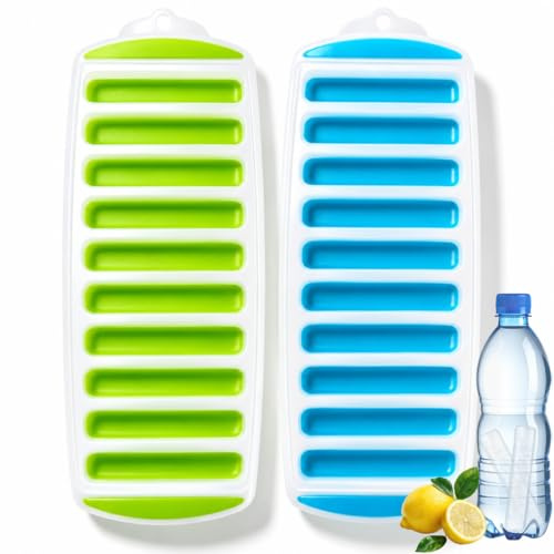 Juego de 2 moldes de silicona para cubitos de hielo, 10 cavidades para enfriar cócteles de whisky, cócteles, bebidas, fácil de desmoldar (color aleatorio)