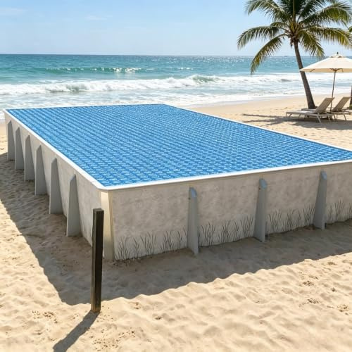 Premium Bâche à Bulles 3 x 7 m pour Réchauffer l'eau de La Piscine Couverture de Piscine Solaire Découpe Individuelle pour Piscines, Bleu