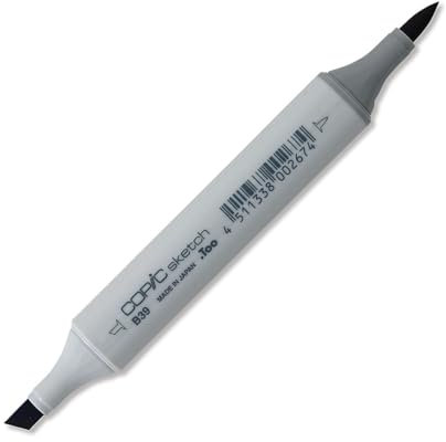 COPIC Sketch Marker Typ B - 39, Prussian Blue, professioneller Pinselmarker, mit einer Super-Brush-Spitze und einer Medium-Broad-Spitze