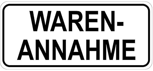 Aufkleber Warenannahme I 20 x 8 cm I hin104 I Hinweis-Aufkleber I Wareneingang I Materialannahme I selbstklebend für alle glatten Flächen geeignet I