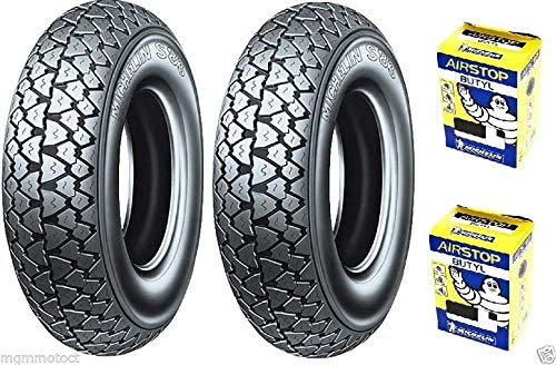 Michelin S83 3.50 10 59J Reifen-Paar + Luftkammern für Piaggio Ape 50
