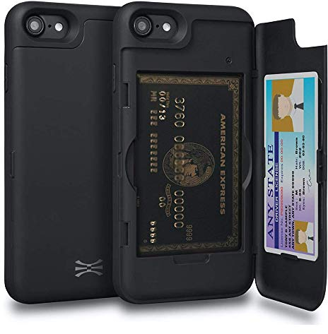 TORU CX PRO Cover a portafoglio progettata per iPhone SE 2022 / iPhone SE 2020 / iPhone 8 / iPhone 7 con porta carte e specchio - Nero