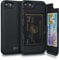 TORU CX PRO for iPhone SE 2022 / SE 2020 / iPhone 8 / iPhone 7 Case Wallet | Protective Shockproof Heavy Duty Cover with Hidden Card Holder & Card Slot | Plastic Mirror Included - Black