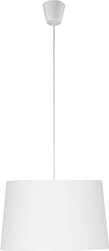 Pendelleuchte Weiß Stoff Schirm E27 Bauhaus Design Schlicht Küchenlampe Hängeleuchte Esstisch Hängelampe