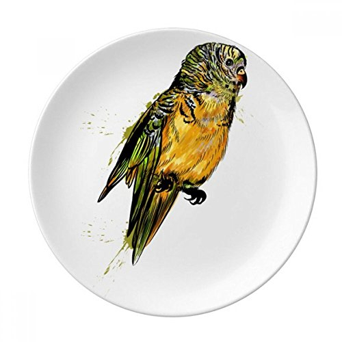 Jaune perruche Perroquet Oiseaux décoratifs en porcelaine Assiette à dessert 20,3 cm dîner Maison Cadeau