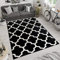 TAPISO MAROKO Teppich Modern Kurzflor Designer Geometrisch Marokkanisch Gitter Muster Schwarz Creme Wohnzimmer ÖKOTEX 120 x 170 cm