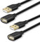 Fasgear 2 Pack [6ft/1.83m] USB 2.0 Extension Cables - A Male to A Female Charging and Syncing USB Extender Cord (Black,Black)