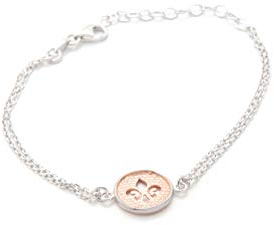 TALISMAN JEWELLERY Armband aus Silber und Roségold, vergoldet mit Doppelkette mit Blume von LYS, Metall