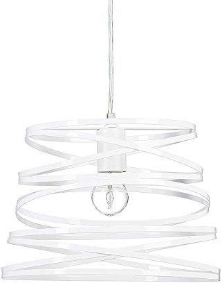 Vetrineinrete® Lampadario a sospensione da soffitto con paralume in metallo a vortice traforato design contemporaneo moderno lampada da soffitto A08 (Bianco) Z51