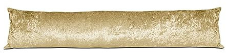 Original Sleep Company Door Draught Excluder Pillow Luxury Crushed Velvet Draft Sausage for Door Wind Stopper Draft Excluder for Doors Home Improvement Accessories 85cm x 20cm (33 x 8) Gold