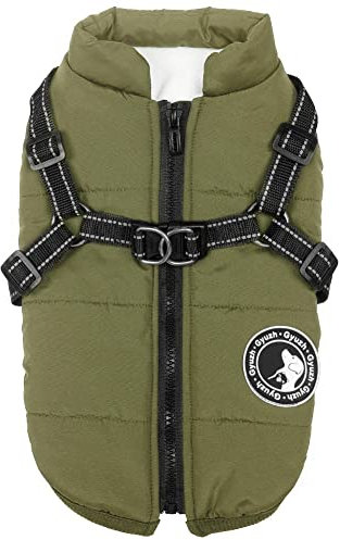 Gyuzh Hundemantel mit Geschirr - wasserdicht, Winterjacke für kleine, mittelgroße und große Hunde