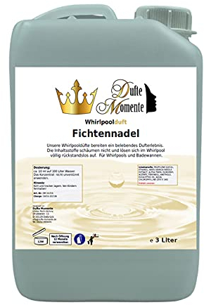 Dufte Momente | Whirlpool Duft Fichtennadel 3.000ml | mit naturreinen und natürlichen ätherischen Ölen | kein Schaum | vegan und ohne Tierversuche