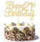 Gyufise 3 Pack Happy Birthday Cake Topper - Glitter 21 Cake Topper for 21st Birthday Party Decorations