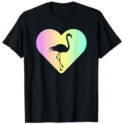 Flamant rose pastel cœur pour fille ou femme T-Shirt