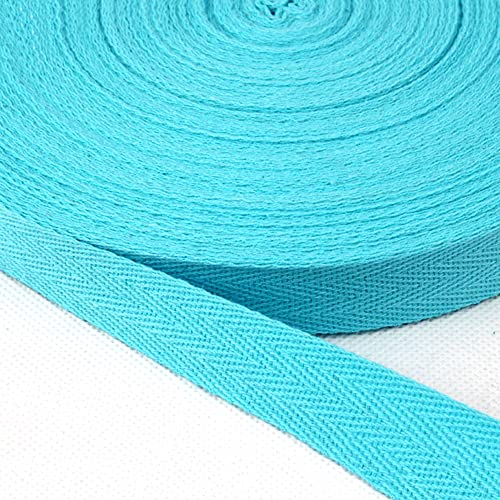 Baumwolle Schrägband,50 Yards x 20mm Einfassband Köperband Nahtband Baumwollband Textilband Fischgrätenband Köperband Wimpelband Twillband Webbing Band für Schneidern DIY-Nähen Basteln,Baby blau