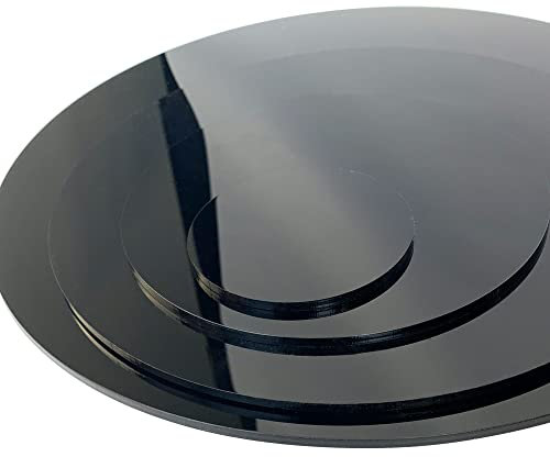 Signalétique.biz France Plaque plexiglass rond noir 2 mm ou 4 mm. Feuille de verre acrylique. Disque rond noir. Verre synthétique. Plaque PMMA XT. Plexiglass extrudé-100 cm (1 000 mm)--4 mm