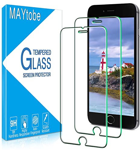 MAYtobe 2 Pack Screen Protector For iPhone SE 3 / SE 2 (2020/2022 Edition) | 4.7-Inch Tempered Glass, Case Friendly, 9H Hardness, Bubble Free, Anti Scratch, Easy to Install, Ultra Resistant