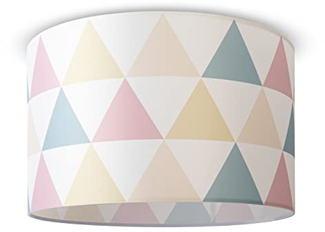 Paco Home Deckenlampe Lampenschirm Stoff Lampenschirm E27 Hängeleuchte Schlafzimmer Rund Vintage Retro Zylinder Textil