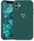 Wirvyuer for iPhone 11 Phone Case with Cute Heart Pattern Soft Shockproof Protective Silicone Case for Women Girls, Green
